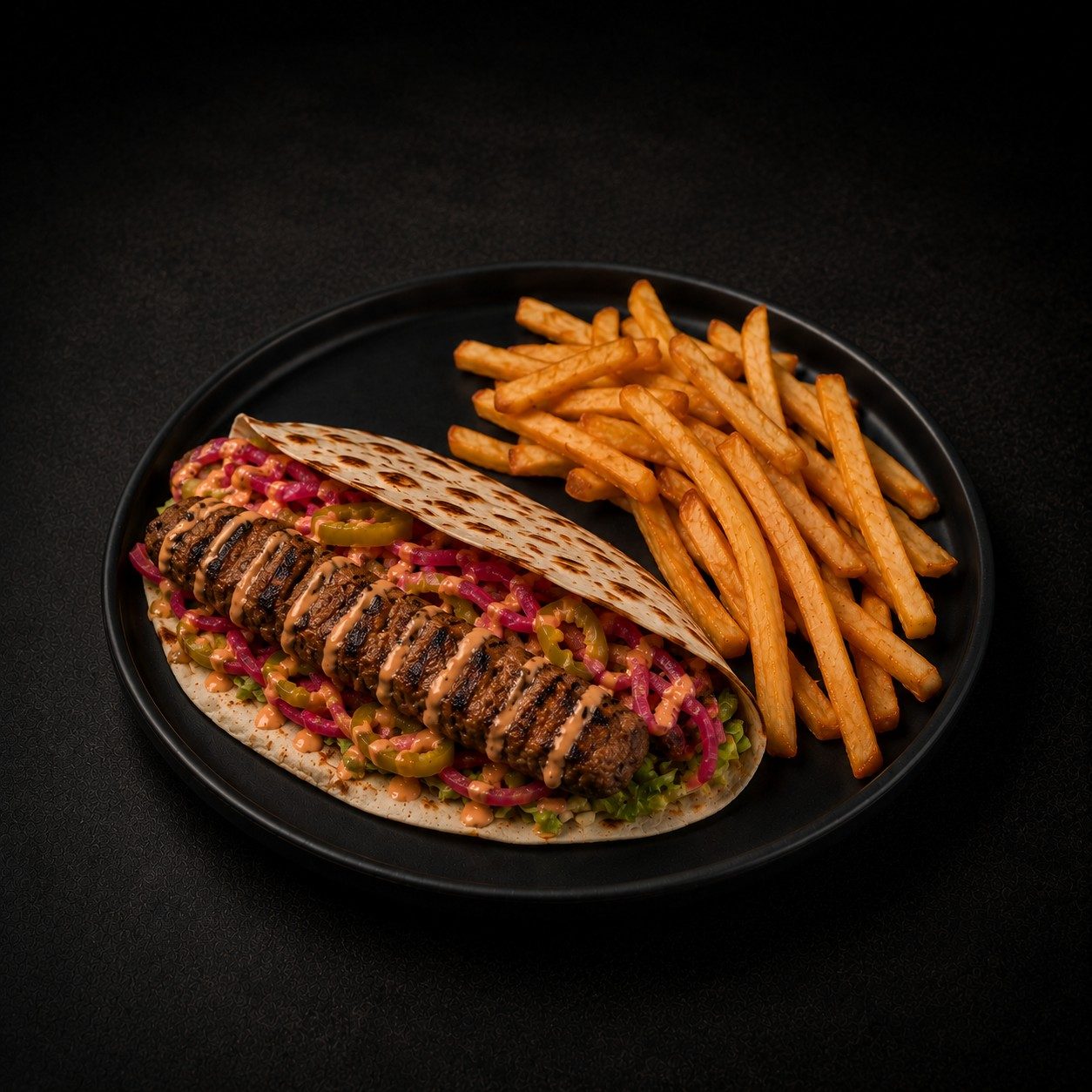 Wagyu Kabob Sandwich.